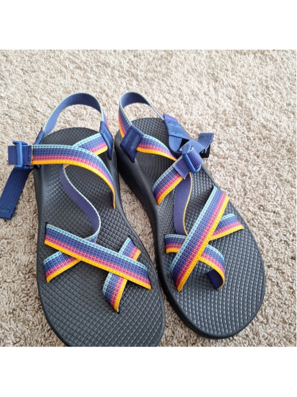 Chaco Sandals Womens 10W Tetra Sunset Wide Width Hiking Outdoors Chacos Cloud - Picture 5 of 10